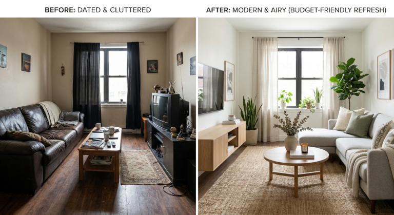 cheap living room transformation before and after makeover