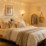 cheap cozy bedroom lighting ideas with fairy lights