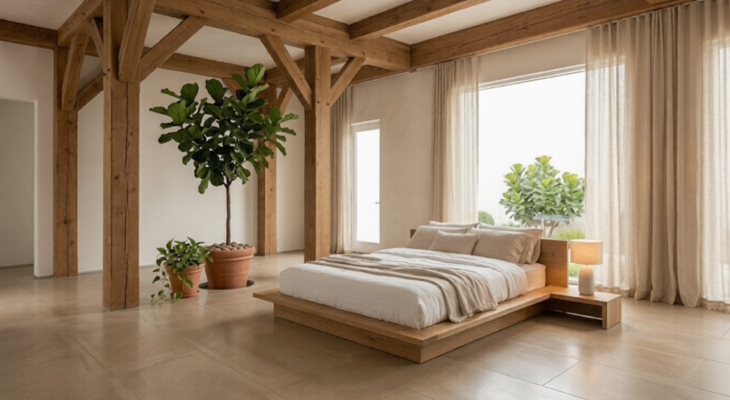 neutral color minimal bedroom aesthetic beige tones