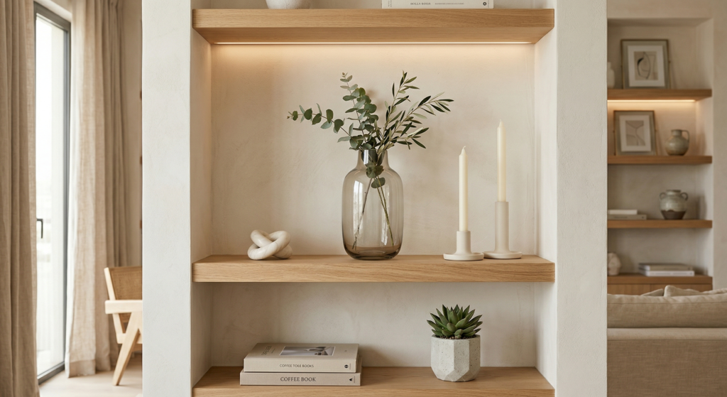 styling $1 items to look expensive shelf decor