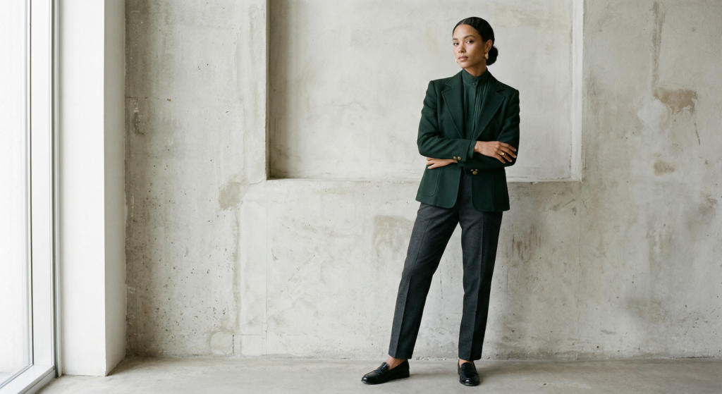 thrift blazer luxury style outfit