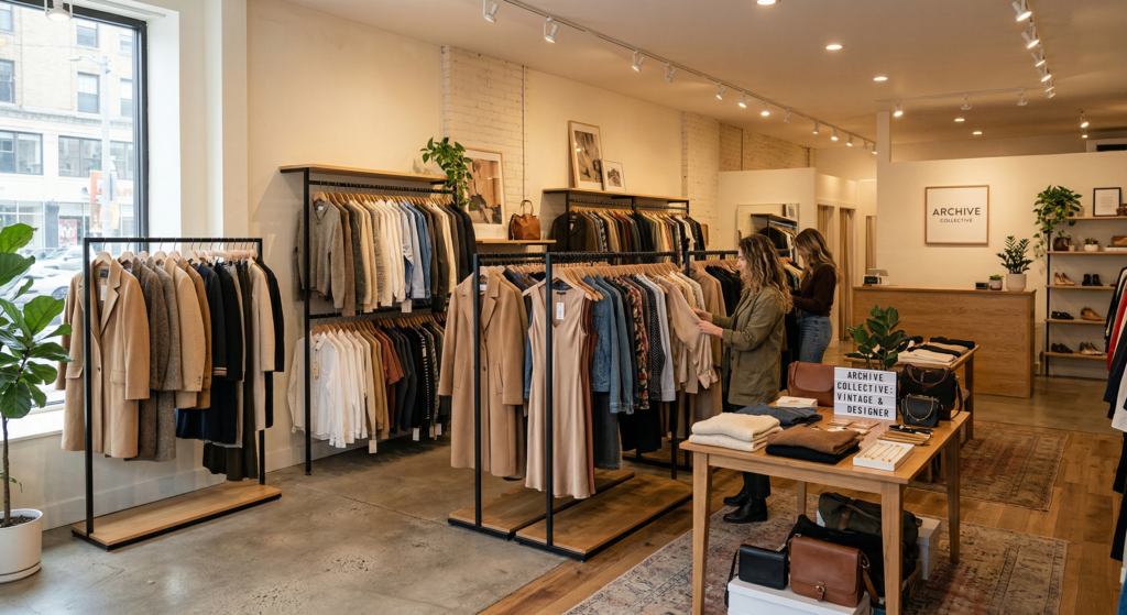 thrift finds that look luxury - curated stylish thrift store interior